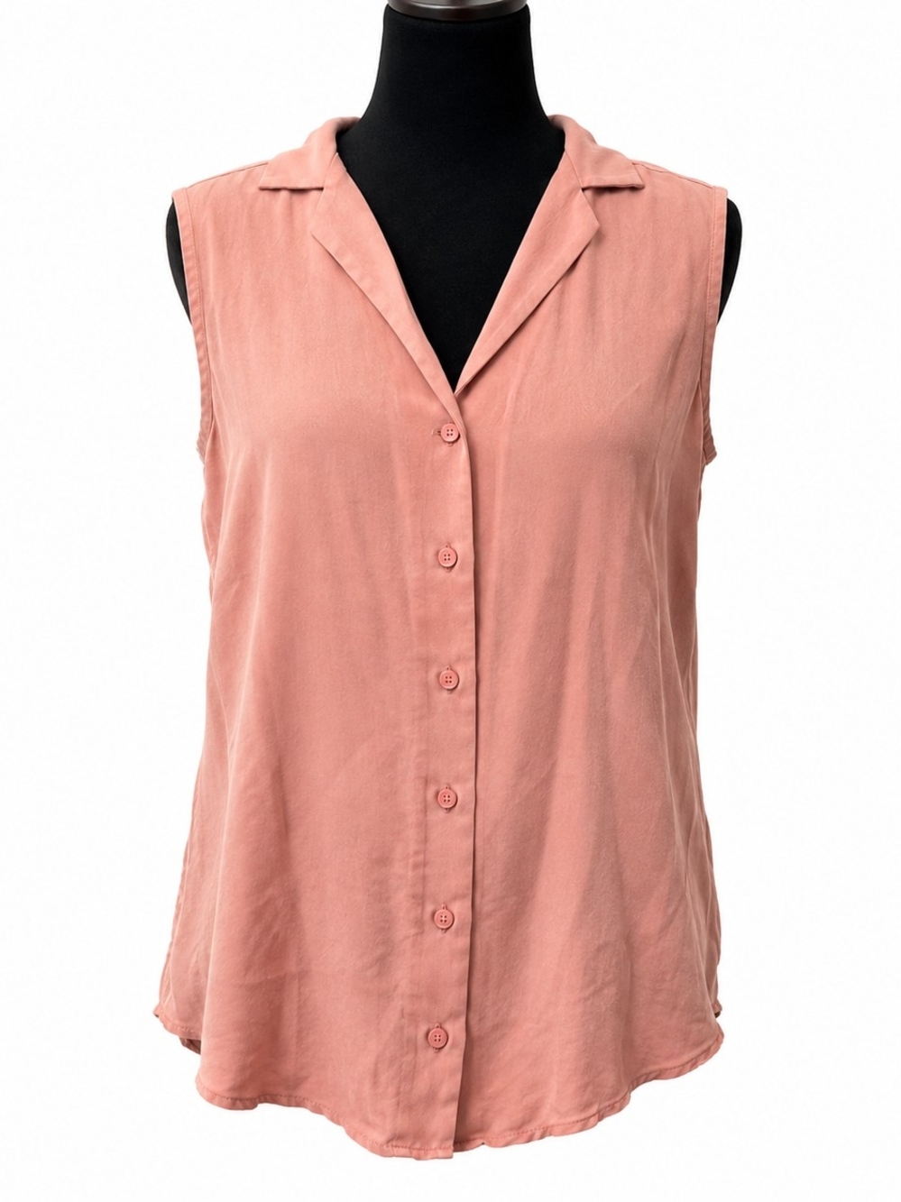 Express Sleeveless Button-Front Shirt in Rose